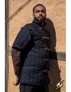 Medieval Warrior's Short Sleeve Gambeson, Black Epic