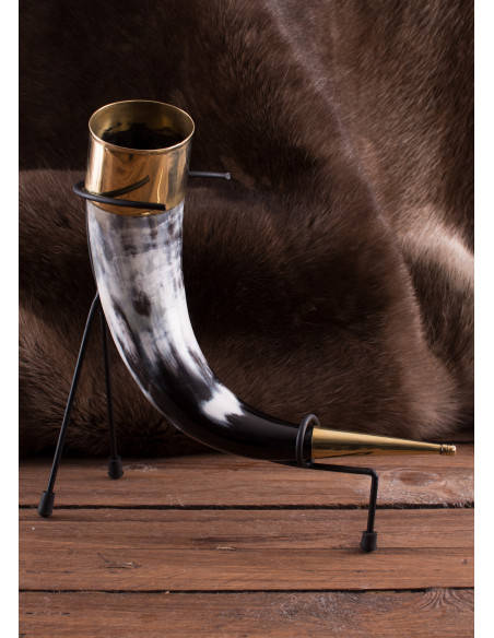 Decorative Viking horn with support,...