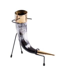 Decorative Viking horn with support, 250-350 ml.