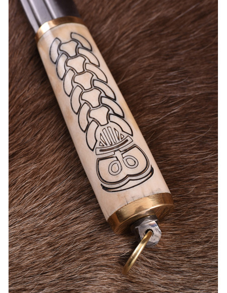 Seax or Viking knife with decorated...