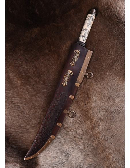 Seax or long Viking knife with...