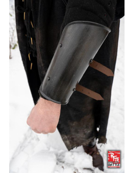 Simple medieval bracers in black,...