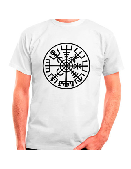 White Vegvísir Vikings T-shirt, short...