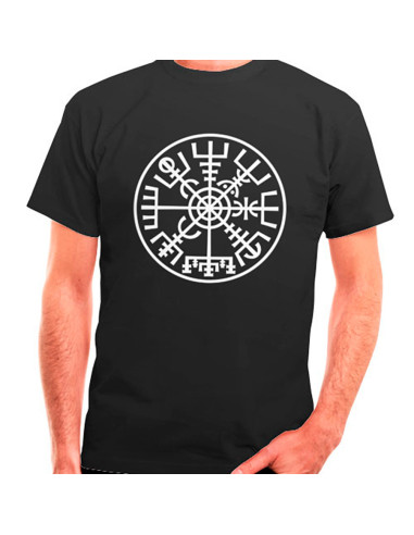 Vikings Vegvísir black t-shirt, short sleeve ⚔️ Medieval Shop