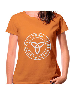 Women's Orange Trisqueta Celtic T-shirt, short sleeve