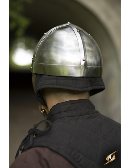 Viking helmet with mask, polished finish Viking helmet with mask, polished finish