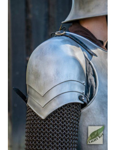 Polyurethane mercenary shoulder pads, Epic Armory