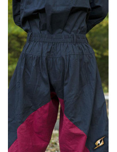 Wide medieval pants Ignis, Red-Black 2