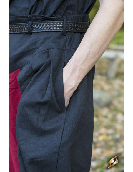 Wide medieval pants Ignis, Red-Black