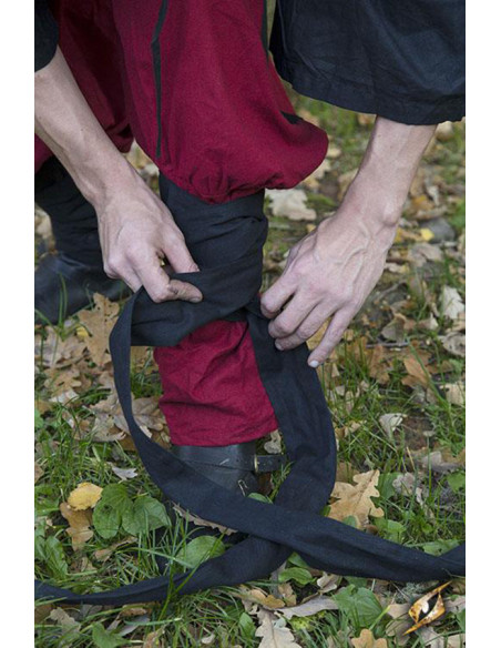 Wide medieval pants Ignis, Red-Black