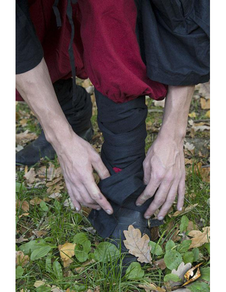 Wide medieval pants Ignis, Red-Black
