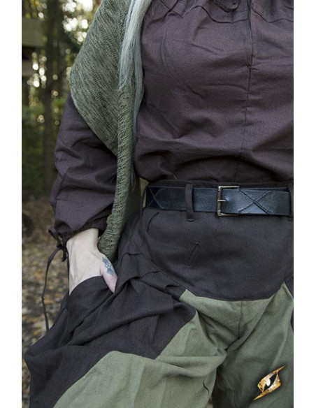 Wide medieval pants Ignis, brown-green