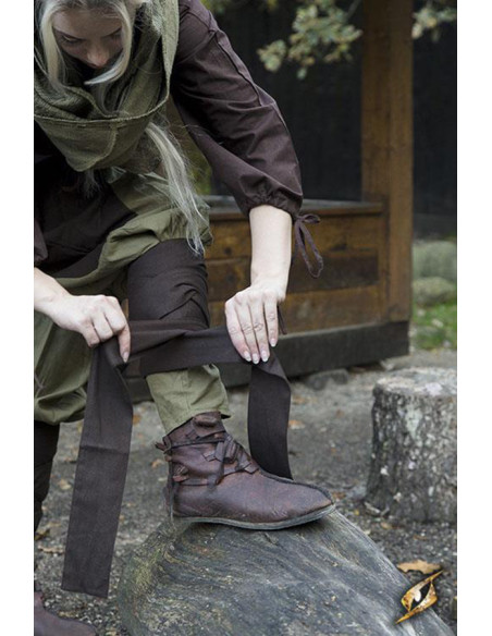 Wide medieval pants Ignis, brown-green