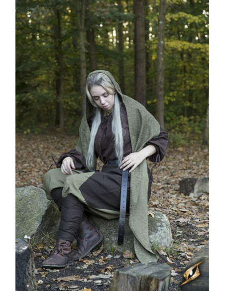 Wide medieval pants Ignis, brown-green