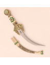 Curved Arab dagger decorated with sheath, 34 cms.