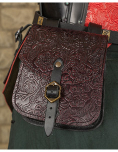 Beatriz medieval bag in reddish embossed leather