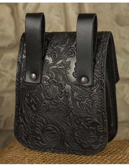 Medieval bag Beatriz in black leather