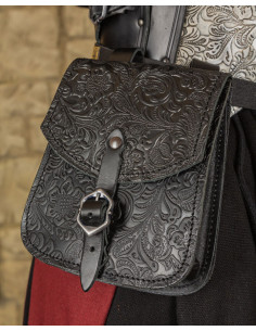 Medieval bag Beatriz in black leather