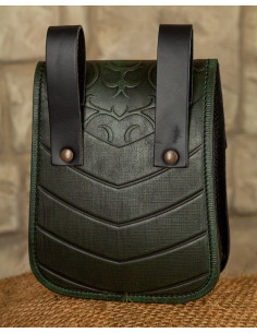 Goffredo medieval bag in green leather 2