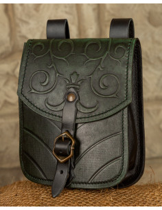 Goffredo medieval bag in green leather