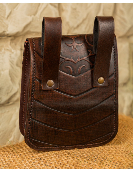 Goffredo medieval bag in dark brown...
