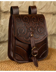 Goffredo medieval bag in dark brown leather