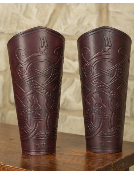 Viking bracers Midgar Ragnarok, red...
