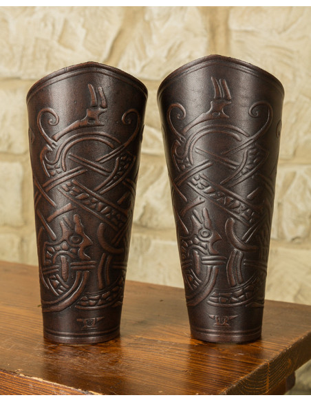 Viking Midgar Ragnarok bracers, brown...