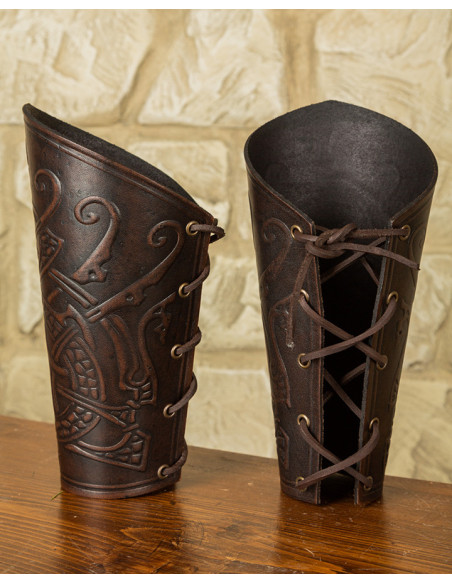 Viking Midgar Ragnarok bracers, brown...