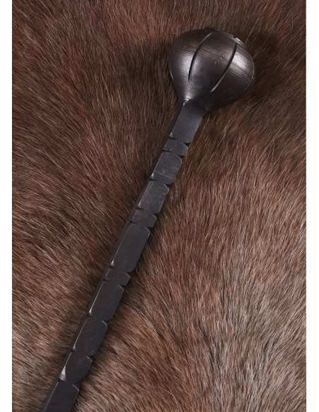 Medieval steel mace with leather...