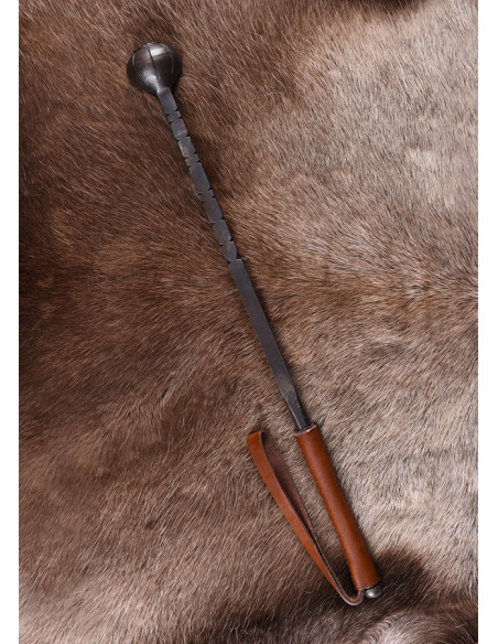 Medieval steel mace with leather...