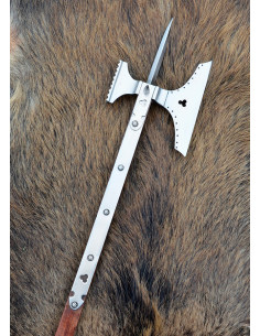 Poleaxe shaft ax with hammer, 15th century 2