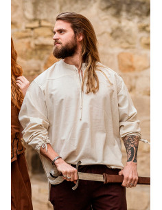Medieval shirt Batrholomeus model, natural white color