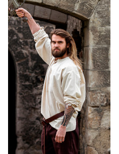 Medieval shirt Batrholomeus model, natural white color 2