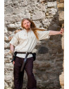 Medieval shirt with short sleeves and ties, natural white