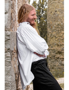 Oswald wide medieval shirt, white color 2