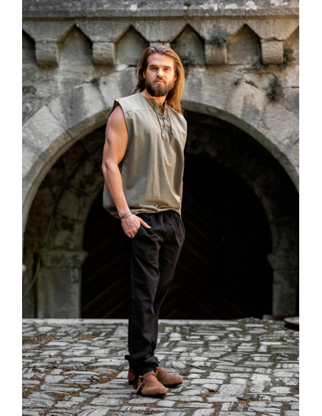Sleeveless gray medieval shirt, Jean...