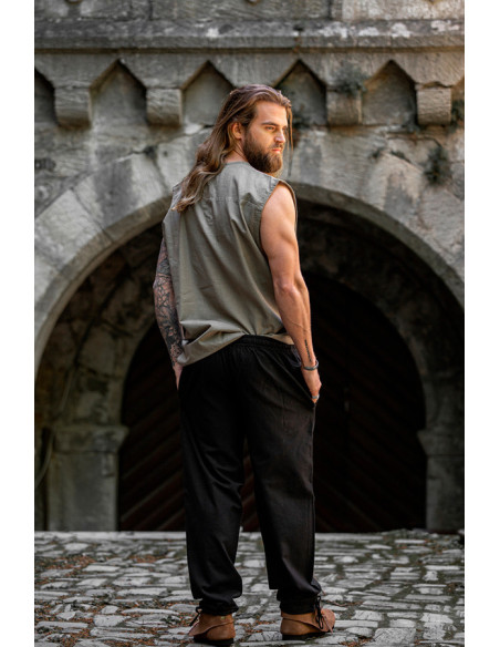 Sleeveless gray medieval shirt, Jean...