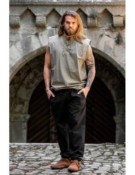 Sleeveless gray medieval shirt, Jean...