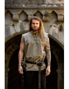 Sleeveless gray medieval shirt, Jean model
