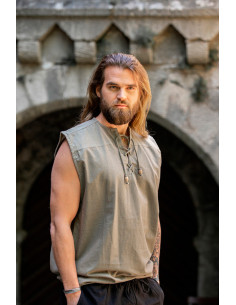 Sleeveless gray medieval shirt, Jean model 2