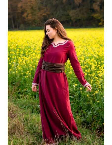 Long Viking dress model Brigida, red...