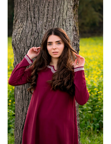 Long Viking dress model Brigida, red...
