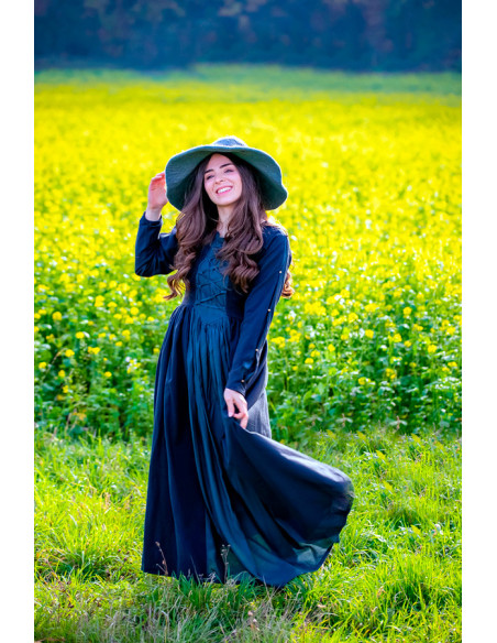 Medusa medieval dress, black-blue