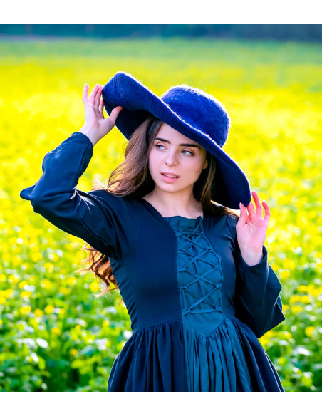 Medusa medieval dress, black-blue