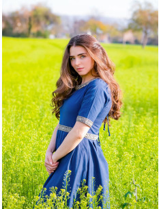 Medieval dress woman Enin, blue color 2