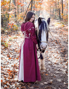 Red-white medieval dress model Larina 2