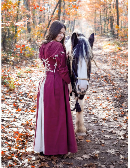 Red-white medieval dress model Larina