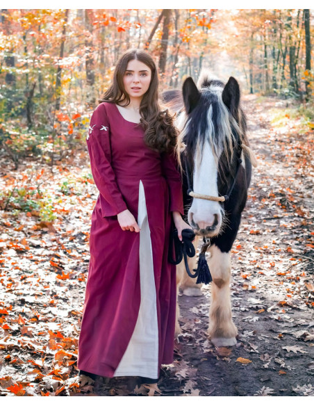 Red-white medieval dress model Larina