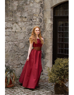 Long medieval dress model Clara, red color 2
